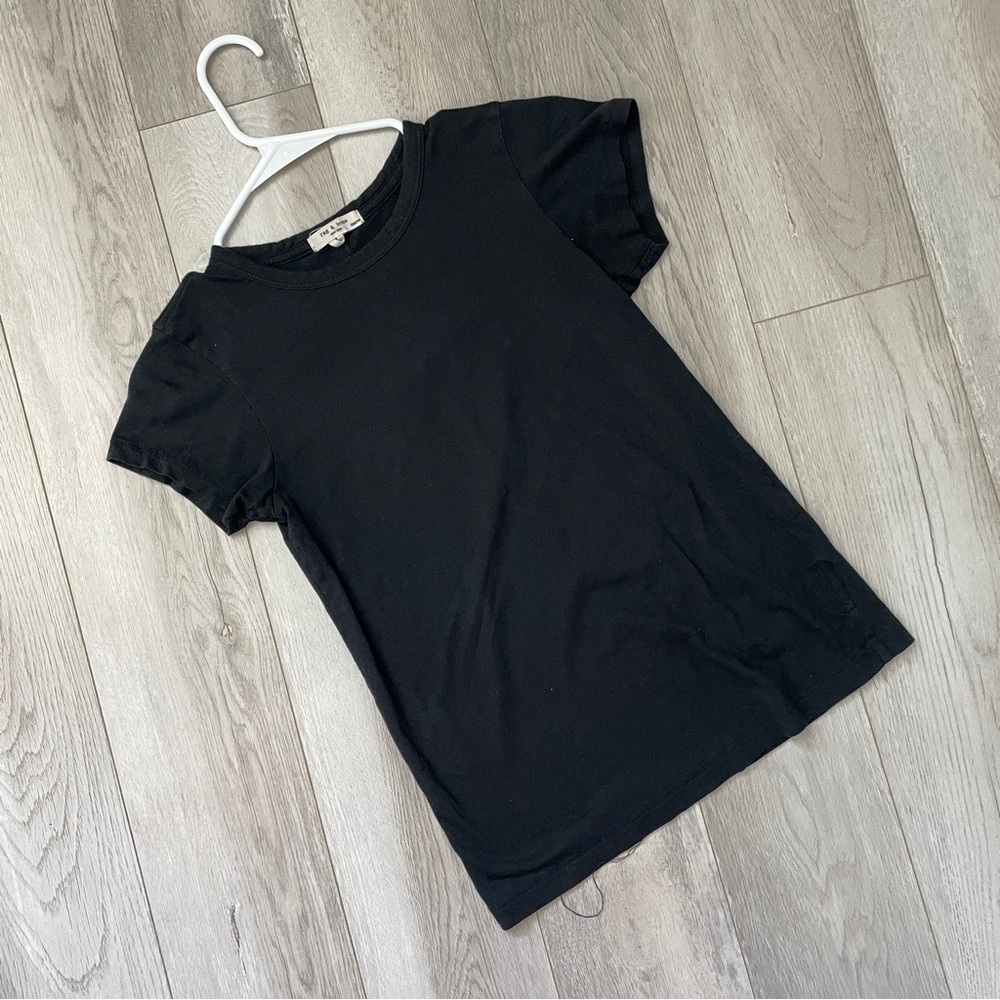 rag & bone Tshirt cotton blend short sleeve womens Black (xxsmall) basic plain